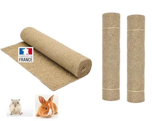 La cordeline 3 Stück Katzenstreumatte, Hanf, Natur, 40 x 100 cm, Premium, 1000 g/m², Käfigboden für Nagetiere, Kaninchen, Hamster.. von La cordeline