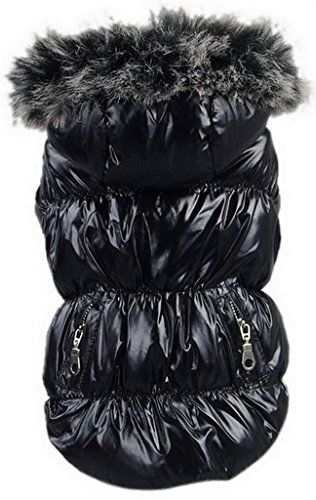 La vogue Hundemantel Wintermantel Hundejacke Hundepullover Hundekleidung mit Kaputze Schwarz Bust33-35cm von La vogue