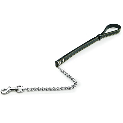 La zappa Hundeleine mit Kette aus doppelt genähtem Leder 85 cm La zappa Hundeleine mit Kette aus doppelt genähtem Leder 85 cm von La zappa
