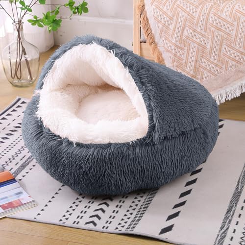 Haustierhütte Winter Warm mit Abdeckung, Haustiermatte Kickproof, in sich geschlossene Steppdecke, Hundehütte, halbgeschlossene, weiche und halbverpackte Katzenhütte Haustierhütte Winter Warm mit Abdeckung, Haustiermatte Kickproof, in sich geschlossene Steppdecke, Hundehütte, halbgeschlossene, weiche und halbverpackte Katzenhütte von LaLiz