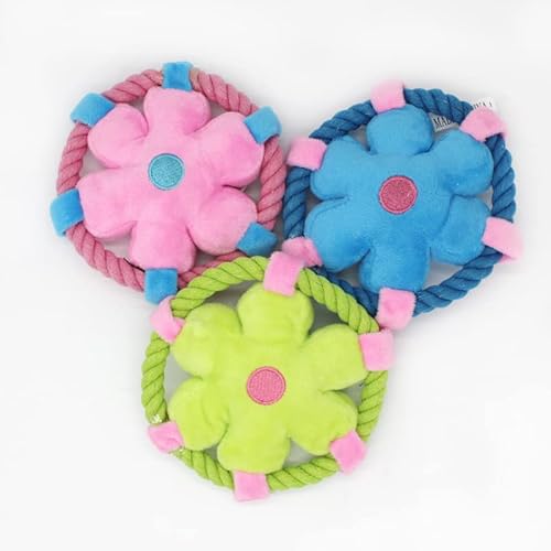 LaLiz Baumwollseil, Frisbee, Haustierspielzeug, dreifarbig, Herbstblumen, Hundetraining, Werfen, Spielen mit Geräuschen LaLiz Baumwollseil, Frisbee, Haustierspielzeug, dreifarbig, Herbstblumen, Hundetraining, Werfen, Spielen mit Geräuschen von LaLiz