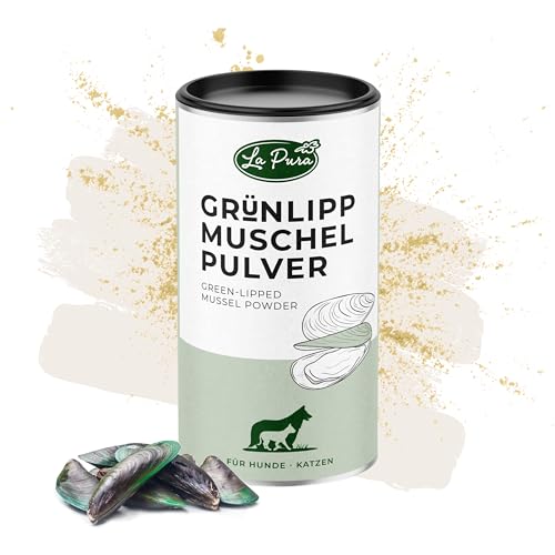 LAPURA Grünlippmuschelpulver für Hunde & Katzen - 100% natürlich, für Gelenke, Knorpel, Mobilität & Vitalität, Vollfettqualität, mit Omega 3, 250g von LAPURA