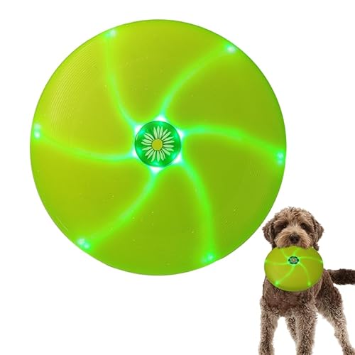 LED Dog Flying Disc Leuchtende Frisbee, 25 cm Hunde Flying Saucer Hundespielzeug Flying Disc, Hunde Scheiben für Hundetraining, Fangen, Spielen von LaRoo