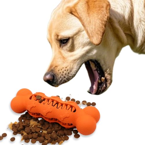 LaRoo Füllbares Hundespielzeug, Hundespielzeug Futterspender, Naturkautschuk Kauknochen, Zahnpflege und Langsames Fressen, Orange LaRoo Füllbares Hundespielzeug, Hundespielzeug Futterspender, Naturkautschuk Kauknochen, Zahnpflege und Langsames Fressen, Orange von LaRoo