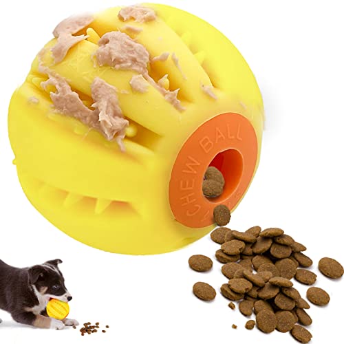 LaRoo Futterball für Hunde, Ø9cm Groß Hundeball Natürliches Gummi Snackball, Bissfest Interaktive Intelligentes Hundespielzeug Kauspielzeug Futterspielzeug für Leckerli von LaRoo