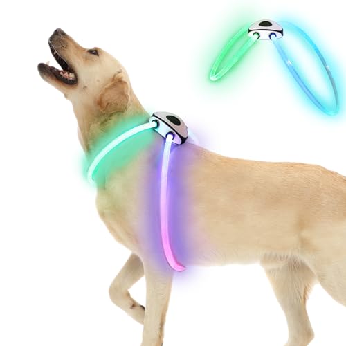 LaRoo Hunde Light Up LED Hundegeschirr,Wiederaufladbare beleuchtete Hundeweste Geschirr Hundegeschirr für Small Medium Large von LaRoo