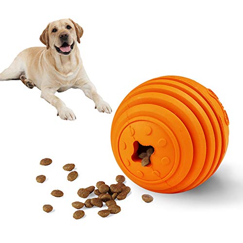 LaRoo Hundeball, Hundespielzeug Interaktive Haustiere Hunde Snackball Spielzeug mit Futter für Kleine, Mittlerer und Große Hunde (9cm Ball Orange) von LaRoo