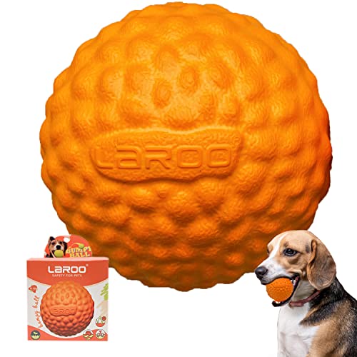 LaRoo Hundeball Hundespielzeug, Φ6.5cm Hundetraining Werfen Fangen Sicherheits-Eva Schwimmfähig Bissfest Zähne Schützen Kauspielzeug für Welpe Kleine Mittlere Hunde Haustier (Orange) von LaRoo