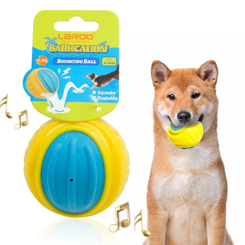 LaRoo Hundebal Hundespielzeug Balls,Hundeball mit Quietscher, Hundespielzeug Schwimmfähig, Interaktiver Hund Unzerstörbar,Kauspielzeug für Mittelgroße bis Große Hunde(M-3In) von LaRoo