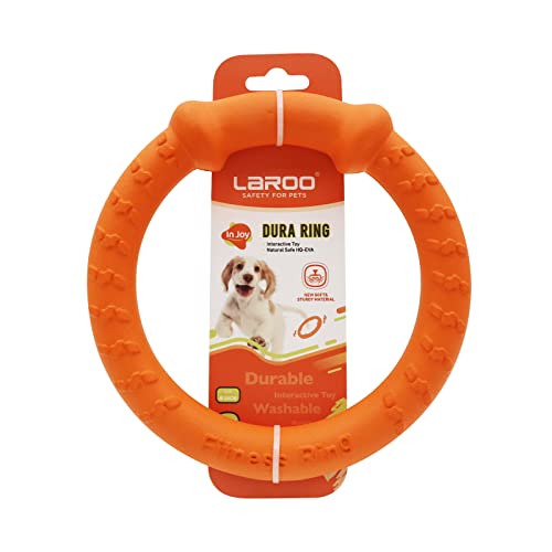 LaRoo Hundefitness-Ring Hundefrisbee, Unzerstörbare Float Hunde Flugscheibe Spielzeug, Sommer Pet Training für Mittel Große und kleine Hunde (Klein-18cm, Orange) von LaRoo