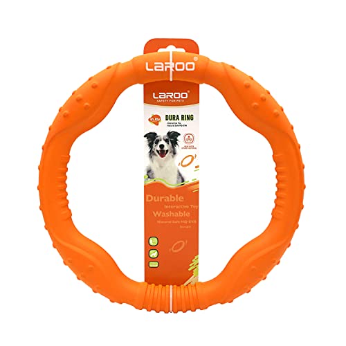 LaRoo Hundefitness-Ring Hundefrisbee, Unzerstörbare Float Hunde Flugscheibe Spielzeug, Sommer Pet Training für Mittel Große und kleine Hunde (Groß-30cm, Orange) von LaRoo