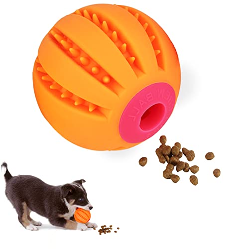 LaRoo Hundeleckerli-Spielzeug, interaktives Puzzle-IQ-Kauball, langlebiges Hundespielzeug, für große und kleine Hunde, 2,5 Zoll kleine Kugel orange von LaRoo