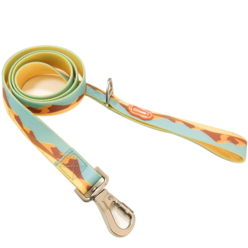 LaRoo Hundeleine Wasserfest, 120 x 2,5cm Zugfestigkeit Weich Dauerhaft PVC-Beschichtetes Nylongewebe Hundeleinen mit Starke Edelstahl Karabiner, für Welpen kleine Mittel Große Hunde (L, Gelb) von LaRoo