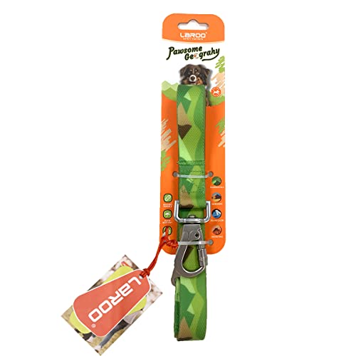 LaRoo Hundeleine Wasserfest, 120 x 2,5cm Zugfestigkeit Weich Dauerhaft PVC-Beschichtetes Nylongewebe Hundeleinen mit Starke Edelstahl Karabiner, für Welpen kleine Mittel Große Hunde (L, Grün) von LaRoo