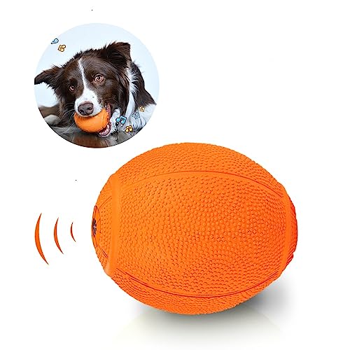 LaRoo Hundespielzeug Hundeball Squeaker, Langlebiges Naturkautschuk Hund Fußball, Quietscher Werfen Hundebälle, Kauspielzeug für Kleine & Große Hunde.… von LaRoo