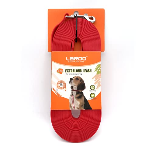 LaRoo Lange Hundeleine, 91 m mit reflektierendem Streifen, wasserdichte Hundetrainingsleine, robuste Nylon-Schleppleine, lange Leine für Haustiere, Welpen, Camping, Spielen von LaRoo