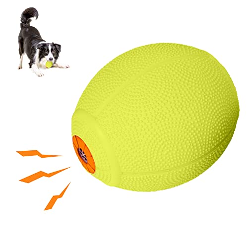 LaRoo Quietschender Hundespielzeug, langlebiger Naturkautschuk-Quietschball, schwimmendes Werfen, Training, Zahnreinigung, Kauspielzeug für Haustiere, mittelgroße und große Hunde (6.5 cm, grün) von LaRoo
