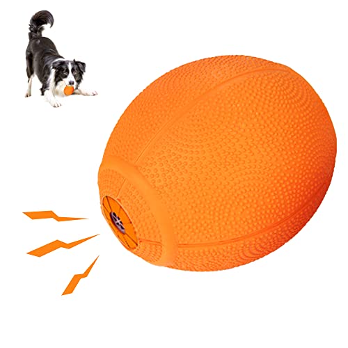 LaRoo Quietschender Hundespielzeug, langlebiger Naturkautschuk-Quietschball, schwimmendes Werfen, Training, Zahnreinigung, Kauspielzeug für Haustiere, mittelgroße und große Hunde (6.5 cm, orange) von LaRoo