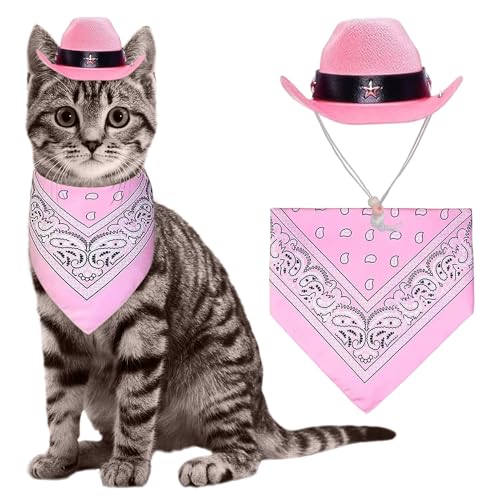 LaVenty Cowboyhut, Katze, Cowboyhut, Haustier-Cowboy-Kostüm, Mini-Cowboyhut für Hunde, Katzen, für Kostüm, Cosplay, Haustier-Party-Dekoration von LaVenty