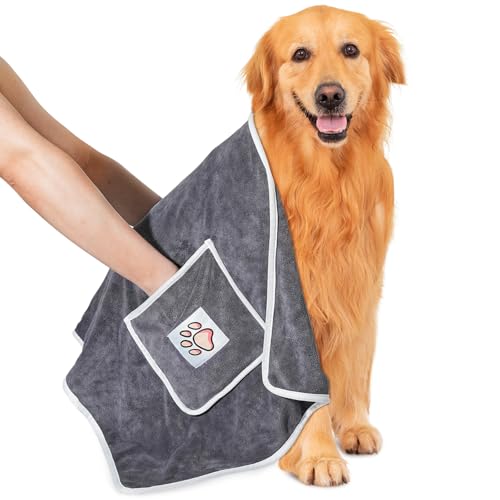 Laamsamling Hundehandtuch, 2 Stück Hundehandtuch Extra Saugfähig für Hunde und Katzen, Mikrofaser-Handtücher für Haustiere mit Griffaschen – ideal für Kleine, Mittelgroße und Große Hunde Laamsamling Hundehandtuch, 2 Stück Hundehandtuch Extra Saugfähig für Hunde und Katzen, Mikrofaser-Handtücher für Haustiere mit Griffaschen – ideal für Kleine, Mittelgroße und Große Hunde von Laamsamling