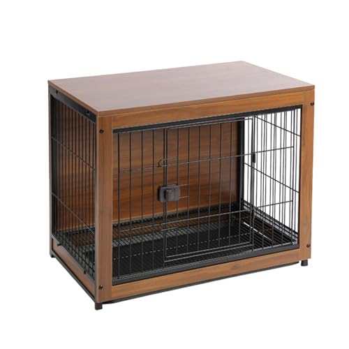 Hundebox-Möbel, Beistelltisch aus Holz, dekoratives, Robustes Hundehüttenmöbel für kleine und mittelgroße Hunde(Brown,Small) von Labasuan