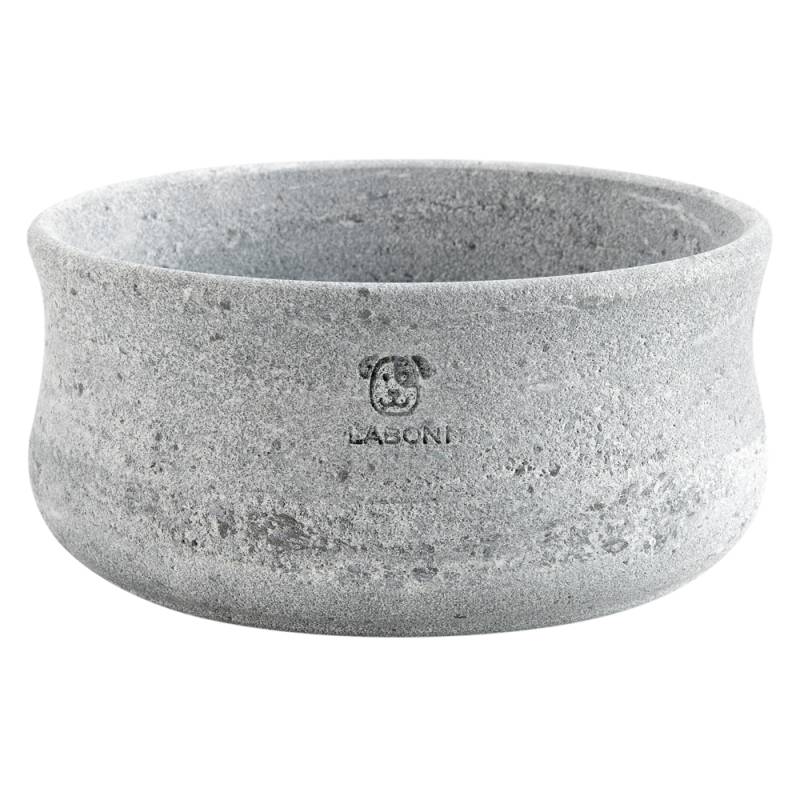 Laboni Speckstein-Hundenapf Rocky grau, Gr. L, Maße: ca. 20 x 9 cm von Laboni
