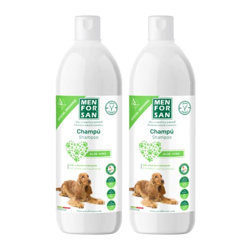 MENFORSAN Aloe Vera Hundeshampoo 1 Liter - 2er Pack, grün von Menforsan