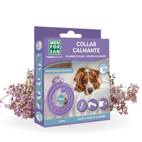 MENFORSAN Beruhigungshalsband für Hunde, reduziert Stress, Länge 57 cm verstellbar, lila von Menforsan