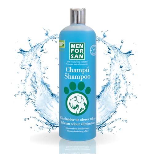 MENFORSAN Geruchsbeseitigendes Hundeshampoo, Beseitigt schlechte Gerüche aus dem Fell, Talkum, Blau, 1 l von Menforsan