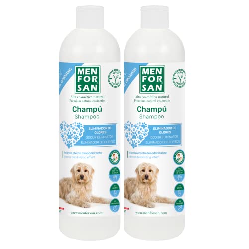 MENFORSAN Geruchsvernichter Hundeshampoo Talkum 1L 2er Pack, Blau von Menforsan