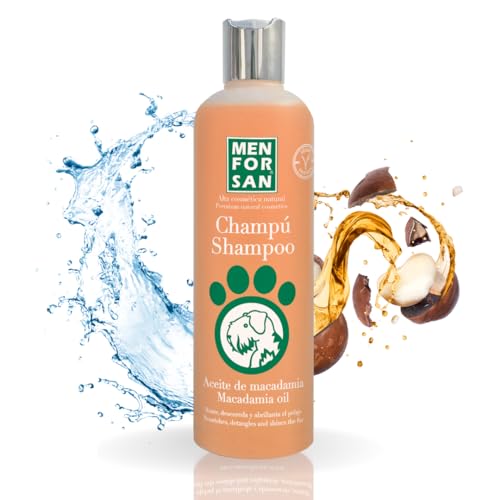 MENFORSAN Macadamiaöl-Shampoo für Hunde, pflegt und glänzt das Fell, entwirrende Wirkung, Anti-Frizz und regenerierende Eigenschaften, Zitrus, 300 ml MENFORSAN Macadamiaöl-Shampoo für Hunde, pflegt und glänzt das Fell, entwirrende Wirkung, Anti-Frizz und regenerierende Eigenschaften, Zitrus, 300 ml von Menforsan
