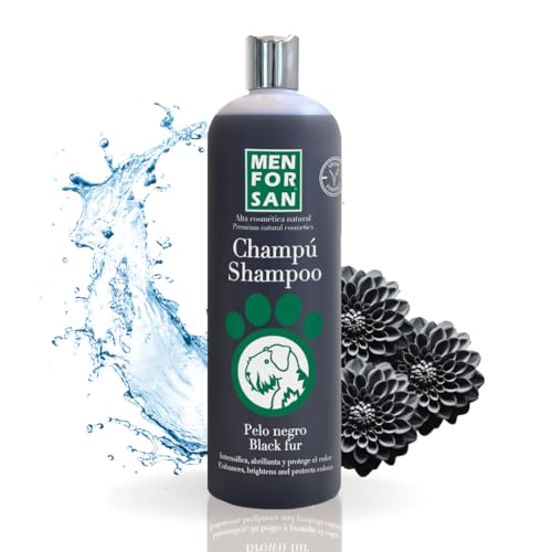 MENFORSAN Schwarzes Shampoo für Hunde | Farbintensivierer | Glanzverstärker | Entfernt Orangetöne | Tiefgehende Feuchtigkeitspflege | 1L von Laboratorios Bilper
