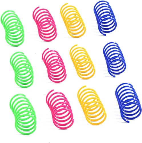 Labriciyon Katzenspielzeug für gelangweilte Indoor-Katzen, Spiralfeder, interaktiv, bissfest, Training, Spiralfedern für Schlagfedern, Spielzeug, einzigartiges Katzenspielzeug, 12 Stück von Labriciyon