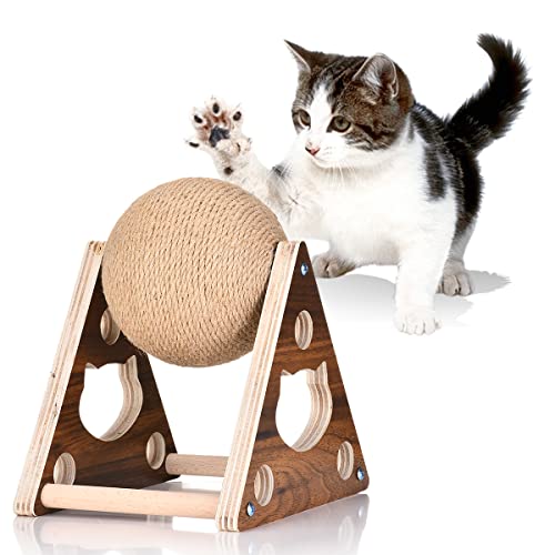 Labstandard Katze Kratzkugel Natürliche Sisaal Board Kratzer für Kitten Lustige Katze Spielzeug Natürliche Hölzerne Katze Kratzkugel Sise Seil Haustierzubehör Interaktives Spielzeug für Katzen von Labstandard