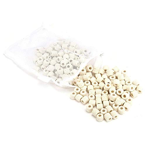 Keramik Ring Filter Aquarium, Aquarium Ring Wasserpflanzen Aquarium Filter Ringe Aquarium Keramikringe Aquarium Wasserpflanzen Fixring Keramik, Filtermedium Filtermaterial mit Netzbeutel, Kleine Größe von Ladieshow