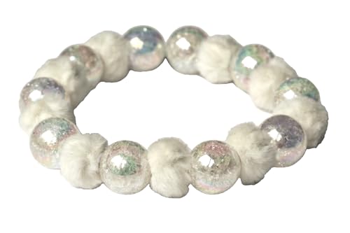 Luxuriöse Perlenkette für Hunde in Weiß: Teddy Plüsch Halskette mit Regenbogenfarben Luxuriöse Perlenkette für Hunde in Weiß: Teddy Plüsch Halskette mit Regenbogenfarben von Ladyville