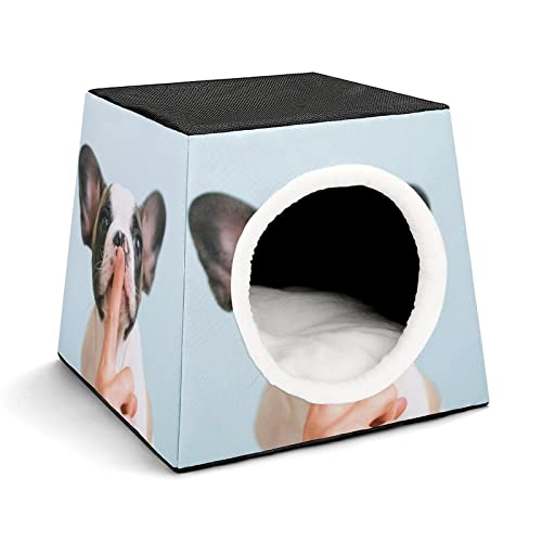 Bedruckte Katzenhäuser Katzenhöhle für Katzen Faltbares Haustier Haus Katzenbett Katzensofa mit Flauschiges Kissen Ruhiger Hund von LafalPer