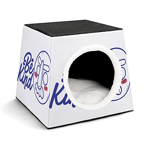 Personalisiert Katzenhöhle Katzenhaus für Katzen Bedruckte Haustier Haus Katzenbett Katzenwürfel Stabil und Warm Blaue Schrift von LafalPer