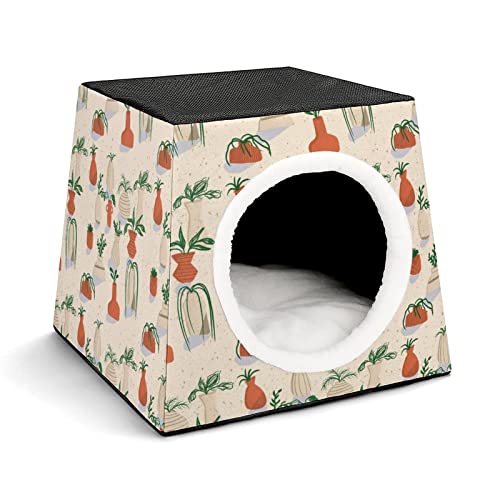 Personalisiert Katzenhöhle Katzenhaus für Katzen Bedruckte Haustier Haus Katzenbett Katzenwürfel Stabil und Warm Vintage-Vase von LafalPer
