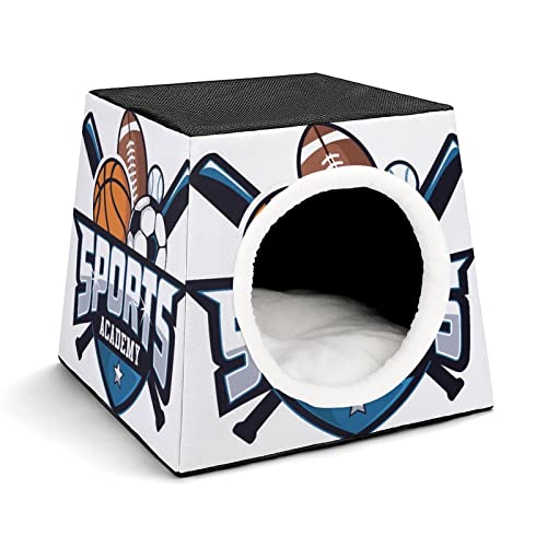 Personalisiertes Katzenhaus Katzenbett Bedruckte Katzenwürfel Katzenhöhle für Kleintiere mit Abnehmbarem Matte Bälle Sport von LafalPer