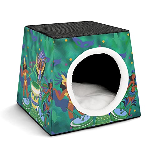 Personalisiertes Katzenhaus Katzenbett Bedruckte Katzenwürfel Katzenhöhle für Kleintiere mit Abnehmbarem Matte Feier weiblich von LafalPer