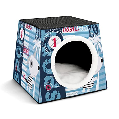 Personalisiertes Katzenhaus Katzenbett Bedruckte Katzenwürfel Katzenhöhle für Kleintiere mit Abnehmbarem Matte Hund Cartoon Kinder von LafalPer