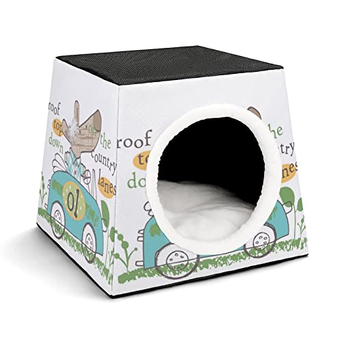 Personalisiertes Katzenhaus Katzenbett Bedruckte Katzenwürfel Katzenhöhle für Kleintiere mit Abnehmbarem Matte Niedliche Cartoon-Maus von LafalPer