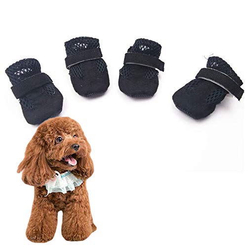 Hundestiefel Hundeschuhe Pfotenschutz Hundeschuhe für große Hunde rutschfeste Hundesocken Hundestiefel für verletzte Pfoten wasserdicht Black,XL/4 von LahAd