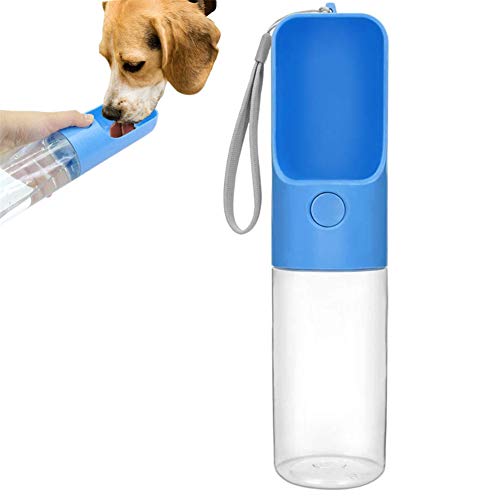 LahAd Hundewasserflaschen Reise Hund Wasserflasche auslaufsicher Hund Trinkflasche Hund Wasserflasche mit Schüssel Hund Trinkflasche Tragbare Haustier Reise Wasserflasche blau von LahAd