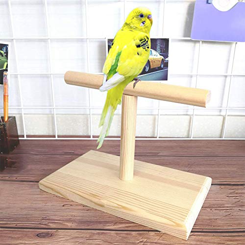 Lai-LYQ Tragbarer Ständer für Vogel- und Papageien-Training, aus Holz, Holzfarbe von Lai-LYQ