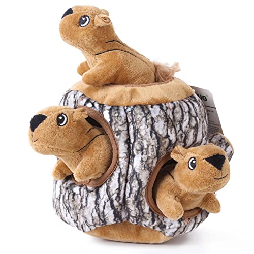 Laifug Hidden Squirrel Plüsch-Hundespielzeug, interaktives quietschendes Hundespielzeug, verstecken und suchen, L von Laifug