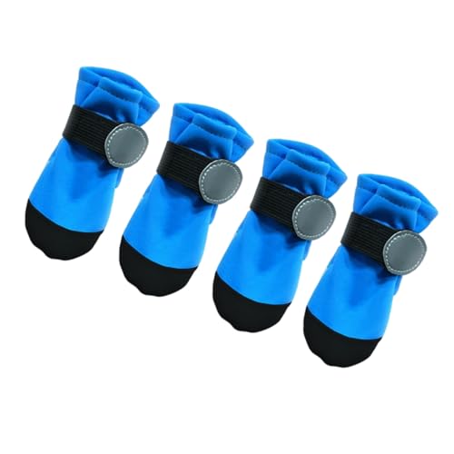 4pieces wasserdichte Hundestiefel Reflektierende Sicherheitsdesigns Antislip Soals Weiche Pfotenschutz Schuhe Für Kleine Rassen Atmungsaktiven Schuhen Für Regnerisches Wetter von Laikoutd