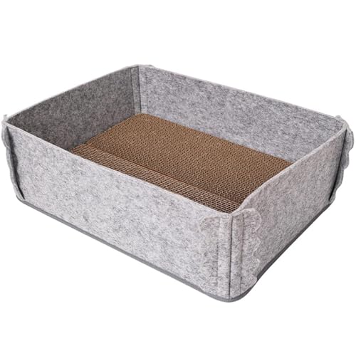 Kratzfestes Wellenkatzen Bett Abnehmbares Kratzer Sicheres Haustiermöbel Faltbares Design Für Haustier Indoor Anreicherung Antiskrettern Katzen Möbel von Laikoutd