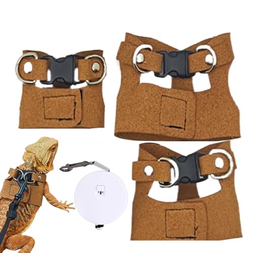 Bärter Drachenkabelbaum und Traktionsseilkit, Reptiliengurt und Leine Set - Escape Proof Eidechsentraktionsgurt - Kleine Haustierversorgungen für Chamäleons, Eichhörnchen, Hamster, Meerschweinchen, Fr von Lainiaoly